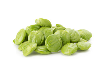 Parkia speciosa seeds or bitter bean on white background