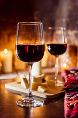 wine and a fire
