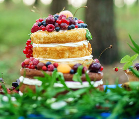 naked wedding cake