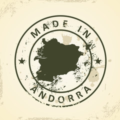 Fototapeta premium Stamp with map of Andorra