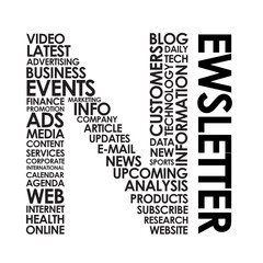Obraz premium NEWSLETTER Letter N Word Cloud 