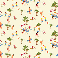 Seamless pattern of beach holidays