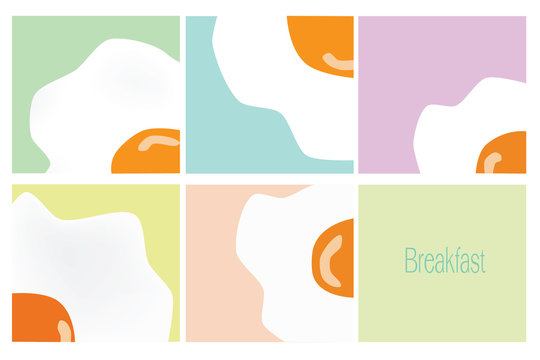 Vector - fired egg breakfast concept art