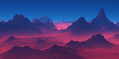 Mountains at sunset.