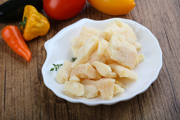 Parmesan cheese pieces