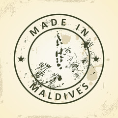 Stamp with map of Maldives