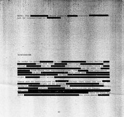 Photocopy texture with redacted text