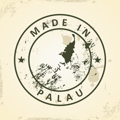 Stamp with map of Palau