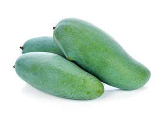 green mango on white background