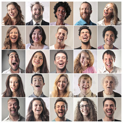 Laughing people - obrazy, fototapety, plakaty