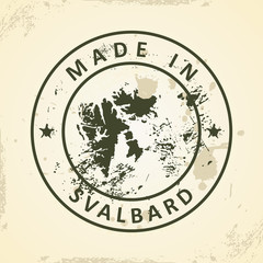 Stamp with map of Svalbard