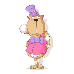 Impudent, fat cat. Drawing in comic style.