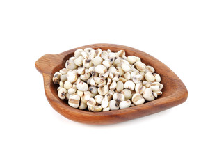 Millet rice, millet grains on white background