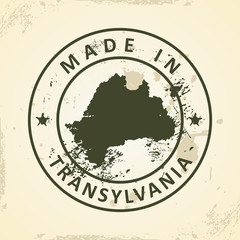 Stamp with map of Transylvania