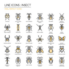 Insect , thin line icons set ,pixel perfect icon - obrazy, fototapety, plakaty