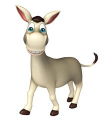 Fototapeta na wymiar cute Donkey funny cartoon character