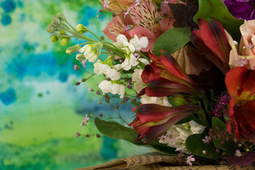 Flowers bouquet on bright  background.