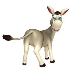 cute  Donkey funny cartoon character