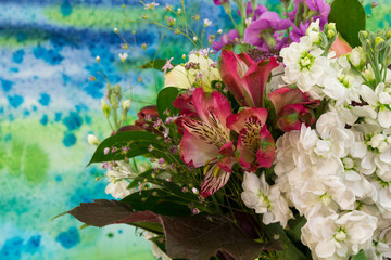 Flowers bouquet on bright  background.