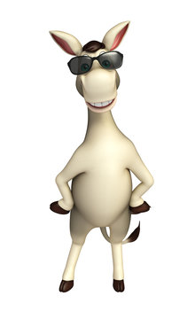 fun  Donkey cartoon character with sunglass