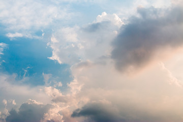 colorful dramatic sky with cloud at sunset