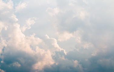 colorful dramatic sky with cloud at sunset