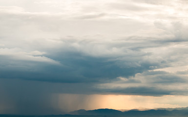 colorful dramatic sky with cloud at sunset