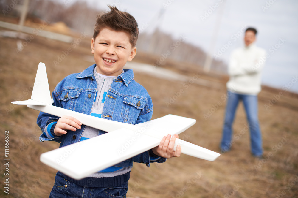 Poster Boy with airplane