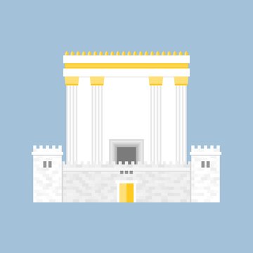 Herod's Temple, flat design