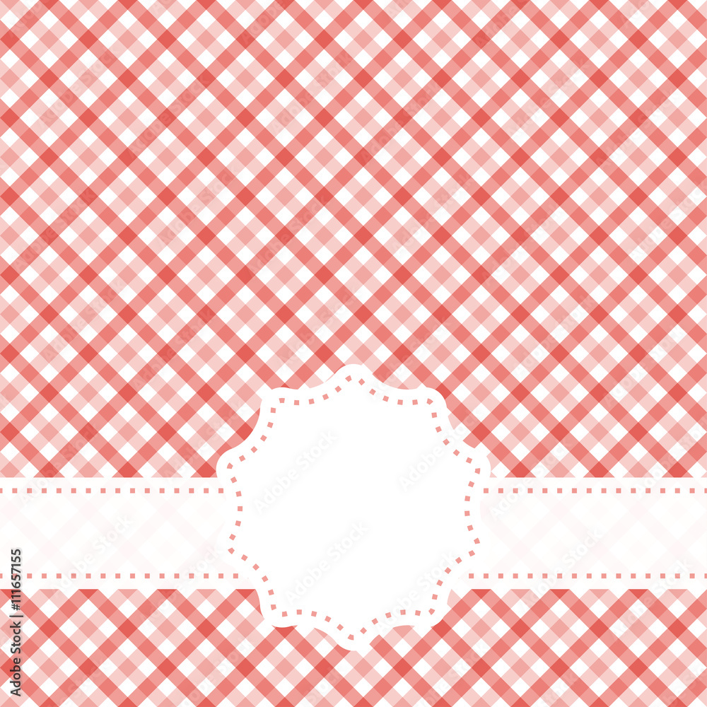 Poster checkered table cloth pattern with banner
