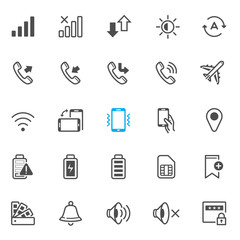 Notification icons for Mobile Phone and Application with White Background