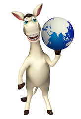 Donkey cartoon character with earth sign