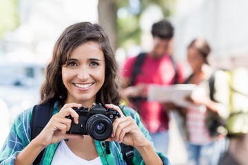 Portrait of young woman smiling