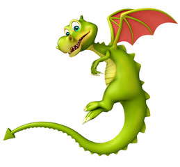 cute Dragon funny cartoon character © visible3dscience