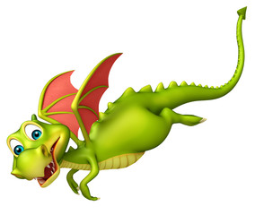 cute Dragon funny cartoon character © visible3dscience