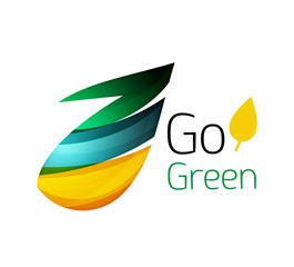 Abstract leaf icon. Eco nature geometric logo