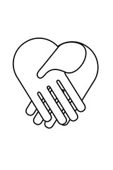 Handshake in love shape