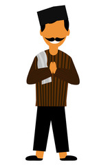 Java man with big mustache