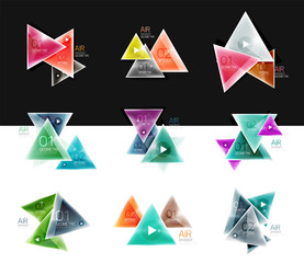 Collection of triangle web boxes - banners, business backgrounds, presentations