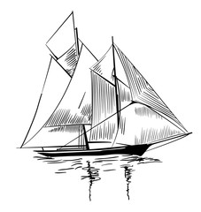 Sailing vessel vector