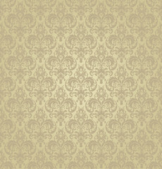 seamless pattern with Victorian motives in gold