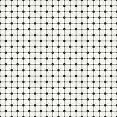 Vector seamless pattern. Modern stylish monochrome geometric background with simple structure of repeating lines and dots. - 111660326