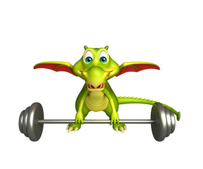 Fototapeta premium Dragon cartoon character with Gim equipment