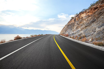 highway beside the sea