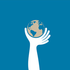 main et planète,vecteur concept