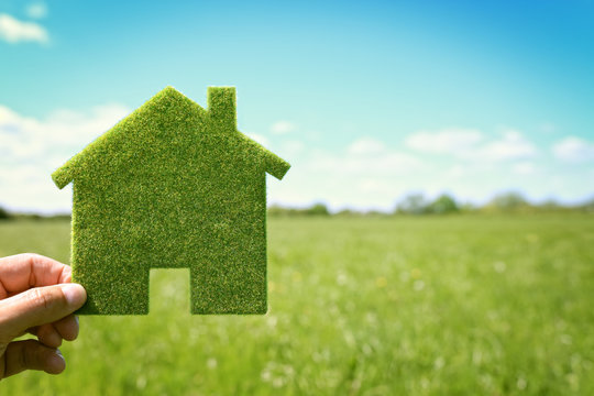 Green eco house environmental background