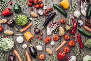 Photo sur Plexiglas Légumes Fond coloré de légumes