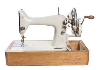 Antique  Sewing Machine isolated on white