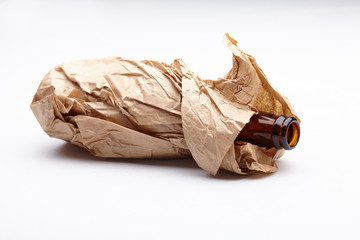 beer bottle in the paper bag