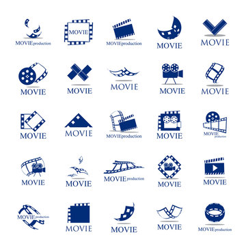 Movie Icons Set - Isolated On White Background. Vector Illustration, Graphic Design